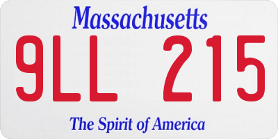 MA license plate 9LL215