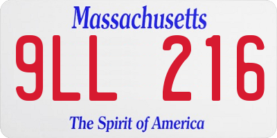 MA license plate 9LL216