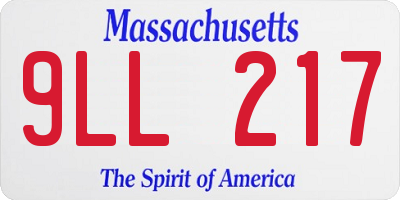 MA license plate 9LL217
