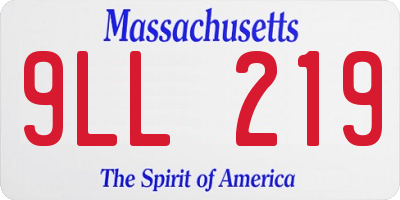 MA license plate 9LL219