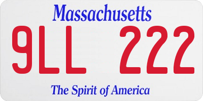MA license plate 9LL222