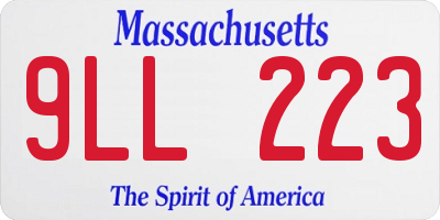 MA license plate 9LL223