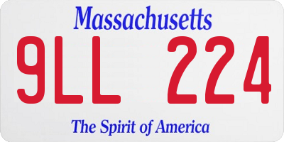 MA license plate 9LL224