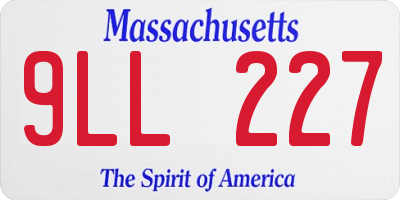 MA license plate 9LL227
