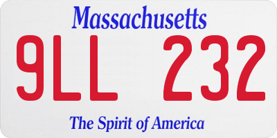 MA license plate 9LL232