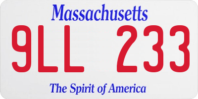 MA license plate 9LL233