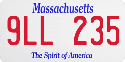 MA license plate 9LL235