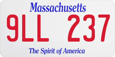 MA license plate 9LL237