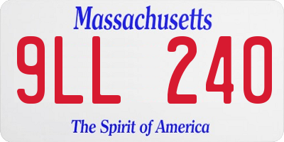 MA license plate 9LL240