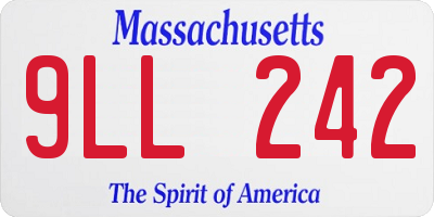 MA license plate 9LL242