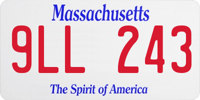 MA license plate 9LL243