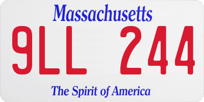 MA license plate 9LL244
