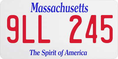 MA license plate 9LL245