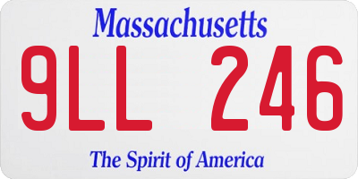 MA license plate 9LL246