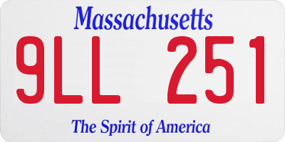 MA license plate 9LL251