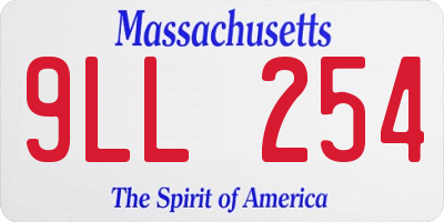 MA license plate 9LL254