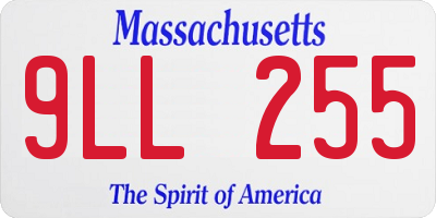 MA license plate 9LL255