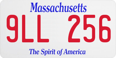 MA license plate 9LL256