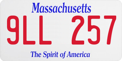 MA license plate 9LL257
