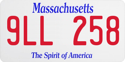 MA license plate 9LL258