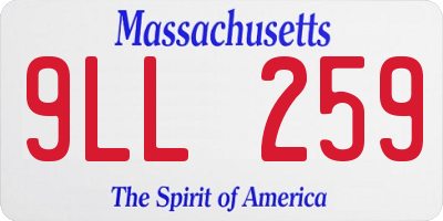 MA license plate 9LL259