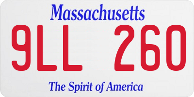 MA license plate 9LL260