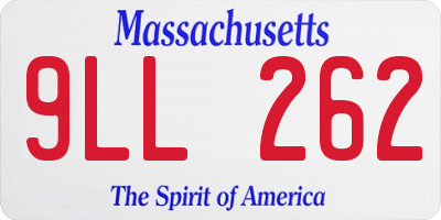 MA license plate 9LL262