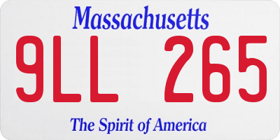 MA license plate 9LL265