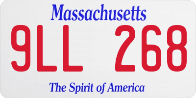 MA license plate 9LL268