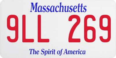 MA license plate 9LL269