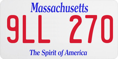 MA license plate 9LL270