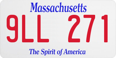 MA license plate 9LL271
