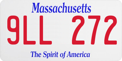 MA license plate 9LL272