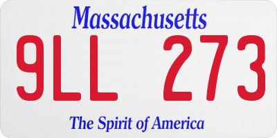 MA license plate 9LL273