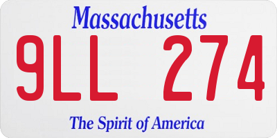 MA license plate 9LL274