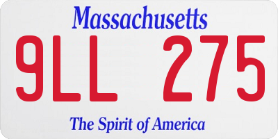 MA license plate 9LL275