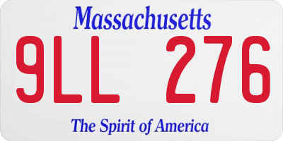 MA license plate 9LL276