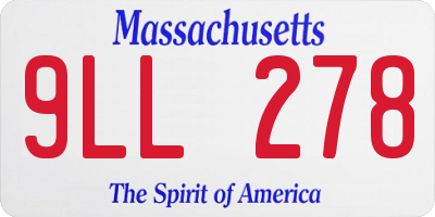 MA license plate 9LL278