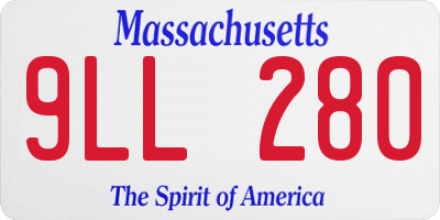 MA license plate 9LL280