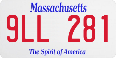 MA license plate 9LL281