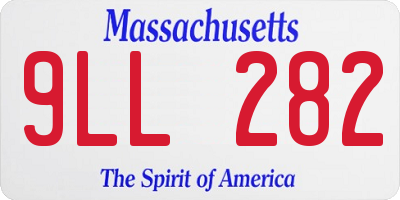 MA license plate 9LL282