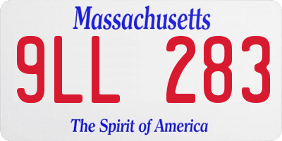 MA license plate 9LL283