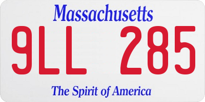 MA license plate 9LL285