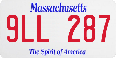 MA license plate 9LL287