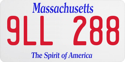 MA license plate 9LL288