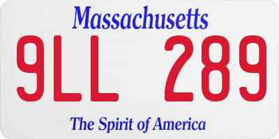 MA license plate 9LL289