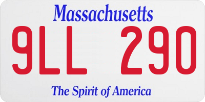 MA license plate 9LL290