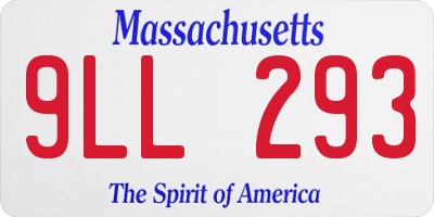 MA license plate 9LL293