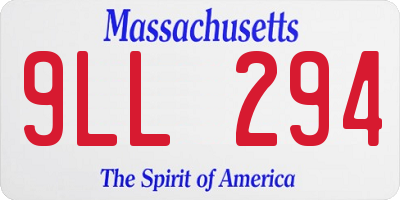 MA license plate 9LL294