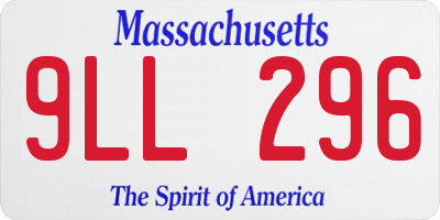 MA license plate 9LL296